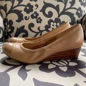Cole Haan Tan Cap Toe Wedge